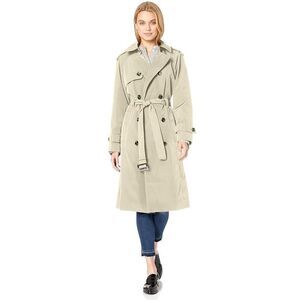 London Fog trench coat with soft plaid inner lining.